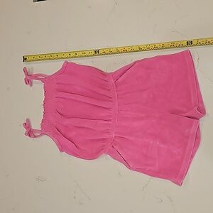 Lands End Girls Swim Cover-up Terrycloth Pink Jumper with pockets